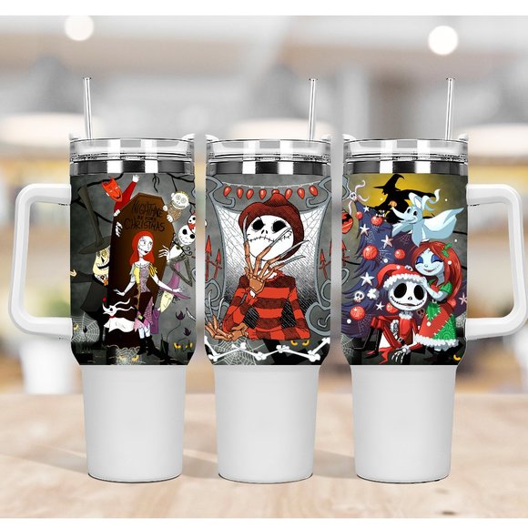 Custom made Disney Nightmare before Christmas Tumbler Brand New 40 oz double wal - Picture 10 of 13